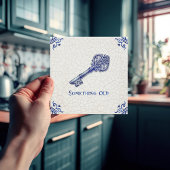 Carreau Quelque chose d'ancien | Style hollandais bleu de