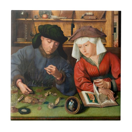 Carreau Quentin Matsys - Le Moneylender et sa femme (Devant)