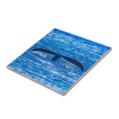 Carreau Queue de baleines Bleu profond Vie océanique (Côté)