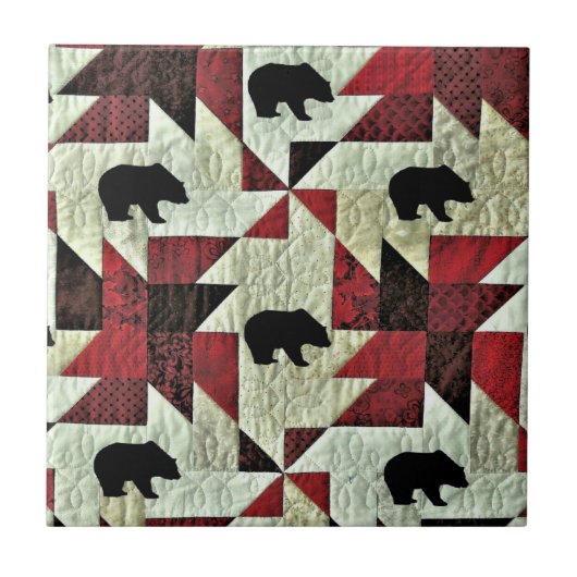 Carreau Quilt d'ours noir (Devant)