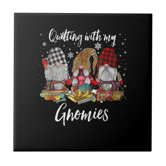 Carreau Quilter Avec Mes Gnomies Noël Gnomes Holiday (Devant)