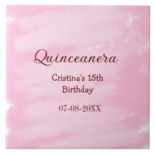 Carreau Quinceanera anos 15e anniversaire ajouter nom text (Devant)