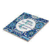 Carreau Quinceanera idée cadeau Monogramme Nom Azulejo (Côté)
