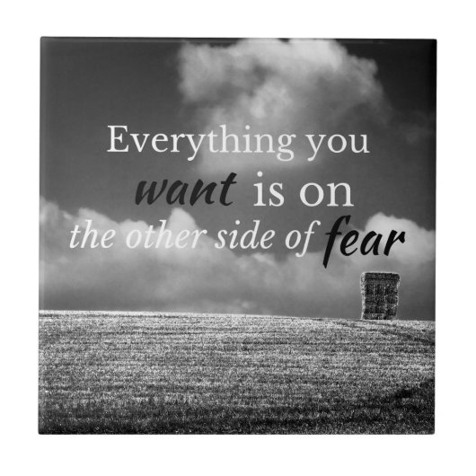 Carreau Quota motivationnel: Everything you want is on... (Devant)