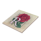 Carreau R pour le monogramme floral Rose (Côté)