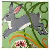 Carreau Rabat gris sur Trivet Design Art Déco Vert (Devant)