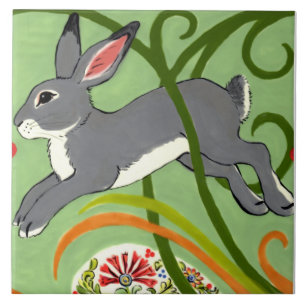 Carreau Rabat gris sur Trivet Design Art Déco Vert