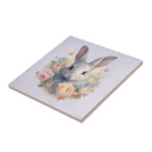 Carreau Rabbit Surrounded by Pastel Flowers Cute (Côté)