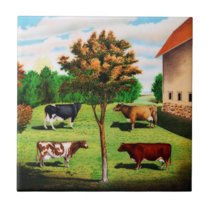 Carreau Races typiques de vache à cru à la ferme