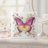 Carreau Radiant Butterfly Floral Pat#4 Magenta ID1222