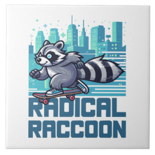 Carreau Radical Raccoon Urban Skateboarder