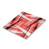 Carreau Raies dynamiques noir et rouge (Côté)