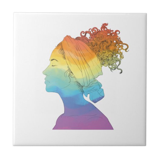 Carreau Rainbow Life, femme, liberté (Devant)