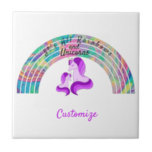 Carreau Rainbows psychédélique et Unicorns Thunder_Cove 