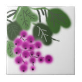 Carreau raisins violets et feuilles vertes (Devant)