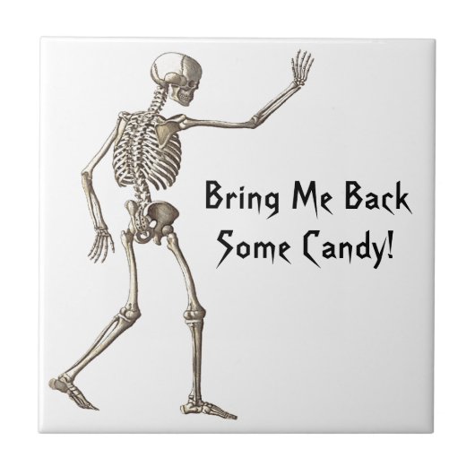 Carreau Ramenez-Moi Un Peu De Bonbons Skeleton Halloween (Devant)