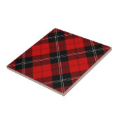 Carreau Ramsay tartan rouge noir plaid (Côté)