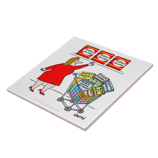 Carreau Rappel Drôle régime alimentaire Dieting Cartoon cu (Côté)