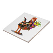 Carreau Raptor Tenant Une Bouteille De Vin Et Fleurs Étinc (Côté)