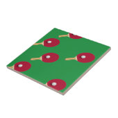 Carreau Raquette de ping-pong et boule sur vert (Côté)
