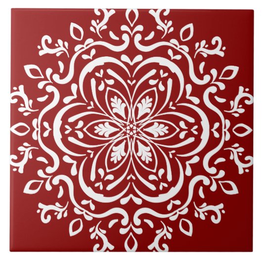 Carreau Raspberry Mandala (Devant)