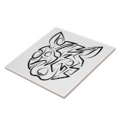 Carreau Rat tribal noir et blanc (Côté)