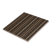Carreau rayé aspect bambou noir et marron (Côté)