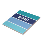 Carreau Rayé Horizontal Bleu (Côté)
