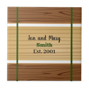 Carreau Rayé vert et aspect bois 