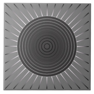 Carreau Rayon de soleil géométrique moderne - gris fonc