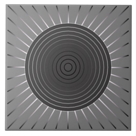 Carreau Rayon de soleil géométrique moderne - gris foncé (Devant)