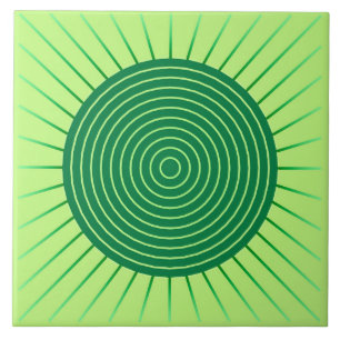 Carreau Rayon de soleil géométrique moderne - vert vert