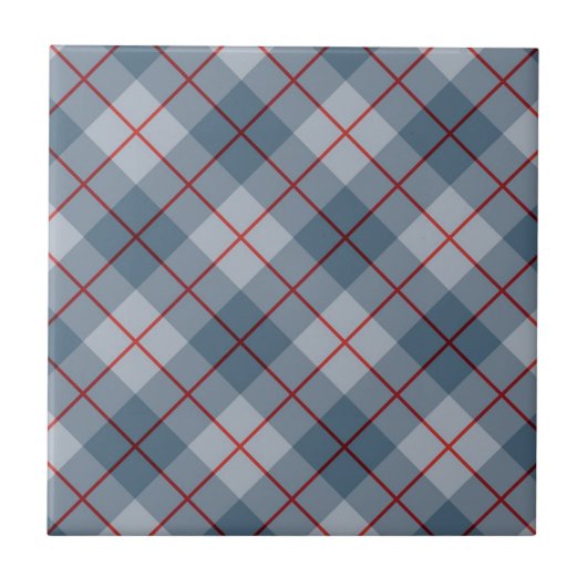 Carreau Rayure Bleu-Rouge de plaid polarisé (Devant)