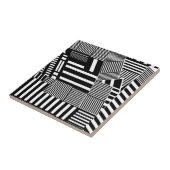 Carreau Rayure noire et blanche classique (Côté)