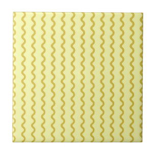 Carreau Rayure ondulée jaune Accent minimaliste moderne