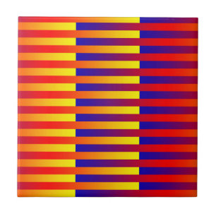 Carreau Rayures Bleu Rouge Jaune