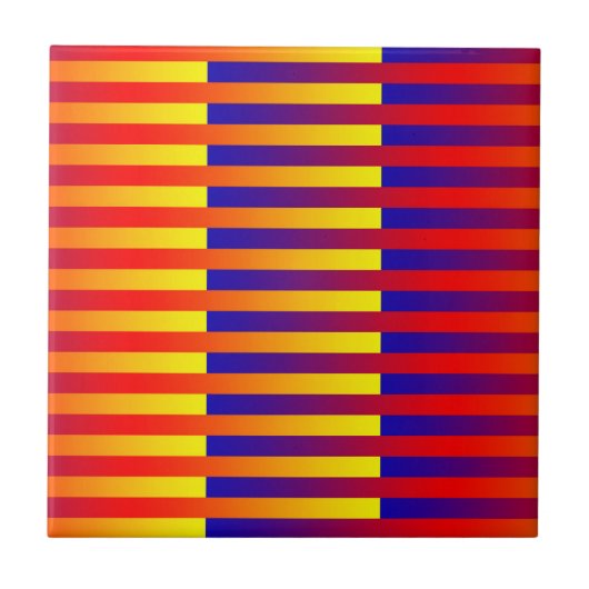 Carreau Rayures Bleu Rouge Jaune (Devant)
