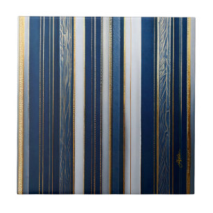 Carreau Rayures bleues Hanukkah Blues Bleu Blanc Or