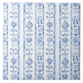 Carreau Rayures bleues rustiques siciliennes italiennes (Devant)