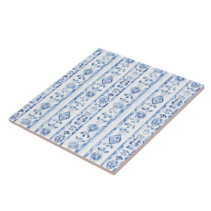 Carreau Rayures bleues rustiques siciliennes italiennes