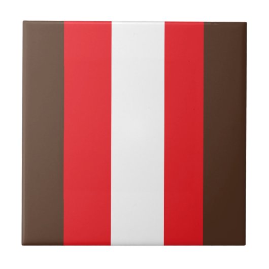 Carreau rayures Brown, rouges et blanches (Devant)