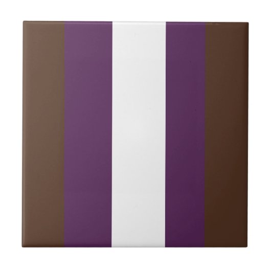 Carreau rayures Brown, violettes et blanches (Devant)
