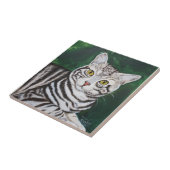 Carreau Rayures, chat tigré (Côté)