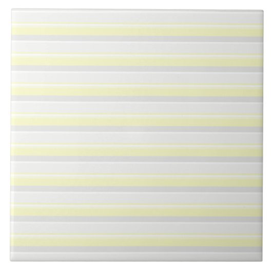 Carreau Rayures Chic En Gris Blanc Et Jaune Banane (Devant)