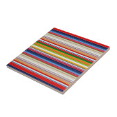 Carreau Rayures colorées chaudes (Côté)