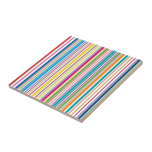 Carreau Rayures colorées de sucrerie (Côté)