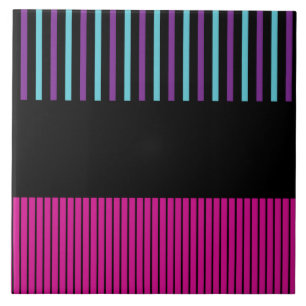 Carreau Rayures Colour Pop - Rose, Violet, Bleu et Noir