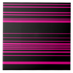 Carreau Rayures complexes - Magenta et Noir