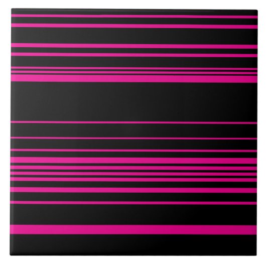 Carreau Rayures complexes - Magenta et Noir (Devant)