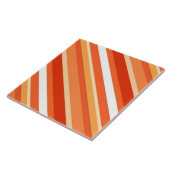 Carreau Rayures de bonbons superposées - orange et blanc (Côté)